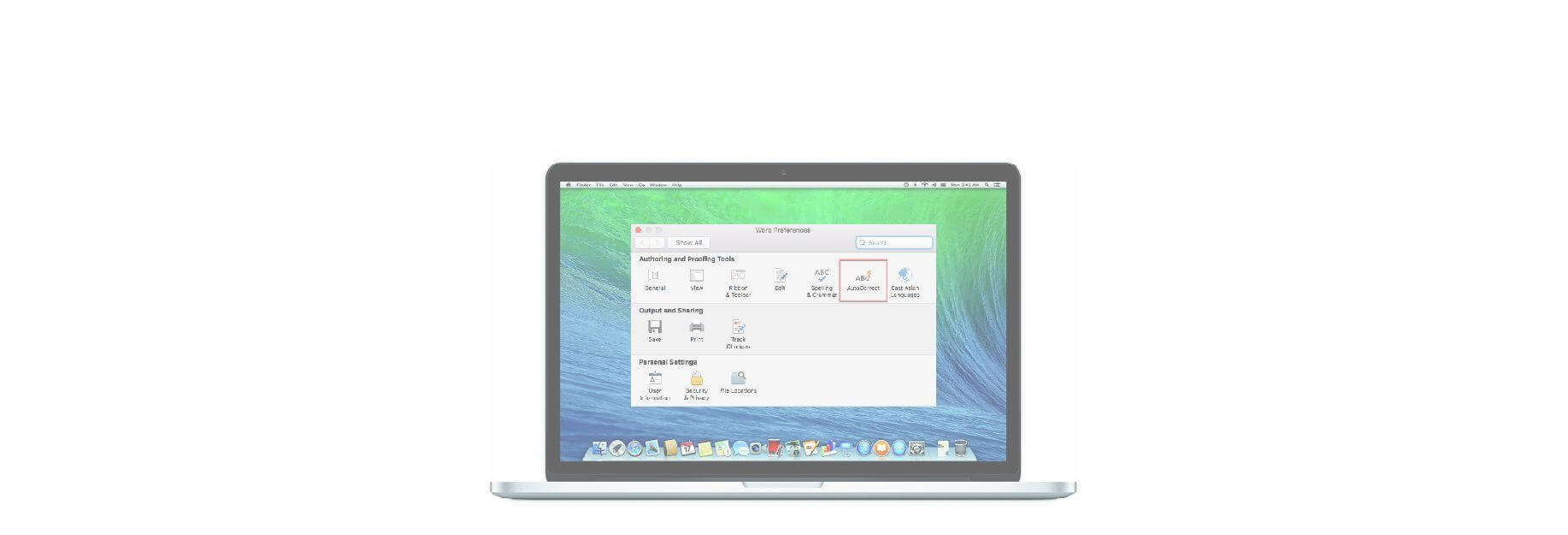 How to change text and formatting AutoCorrect settings in Word for Mac