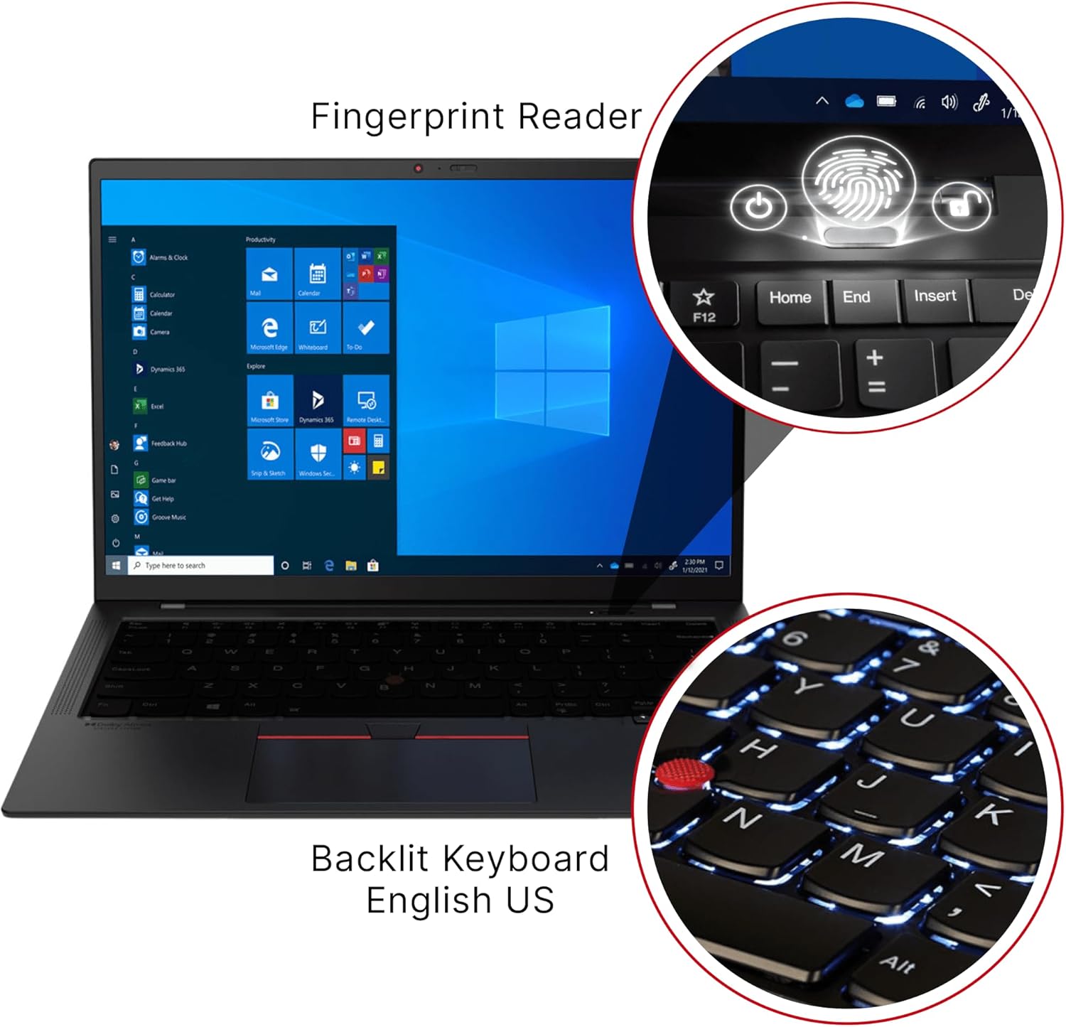 Refurbished Lenovo ThinkPad X1 Carbon Gen 8: 14", Intel Core i7-10510U, 16GB RAM, 256GB SSD (Manufacturer Refurbished)