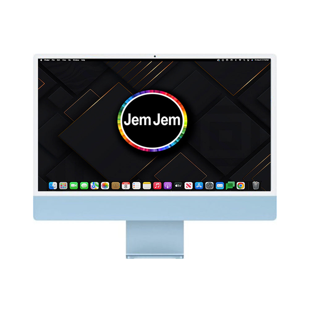 Apple iMac 24" with Retina 4.5K display (2021) - Apple M1 - 8 CPU/8 GPU/4 Ports - 8GB Memory - 256GB SSD - Blue - (MGPK3LL/A)