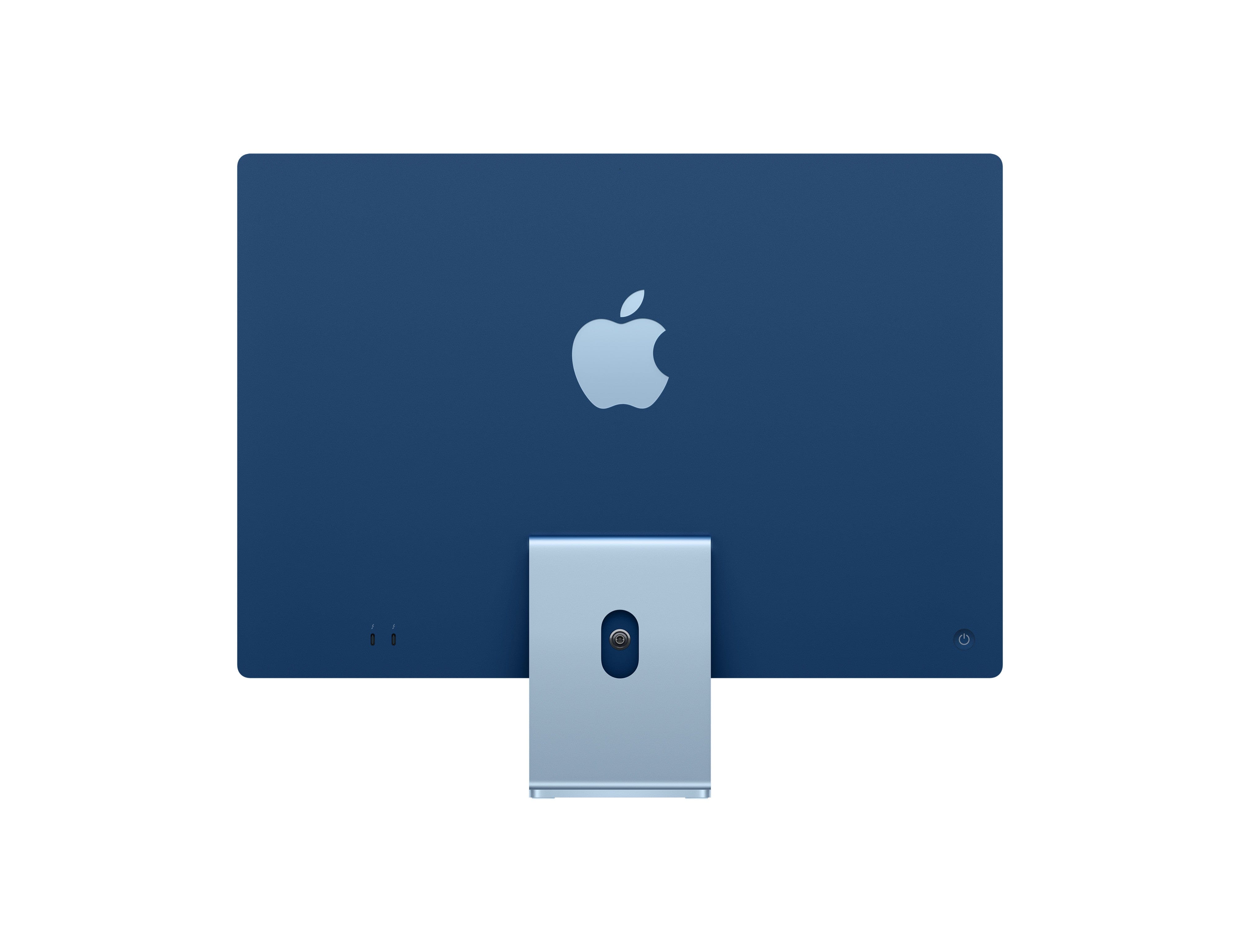 Apple iMac 24" with Retina 4.5K display (2021) - Apple M1 - 8 CPU/8 GPU/4 Ports - 8GB Memory - 256GB SSD - Blue - (MGPK3LL/A)