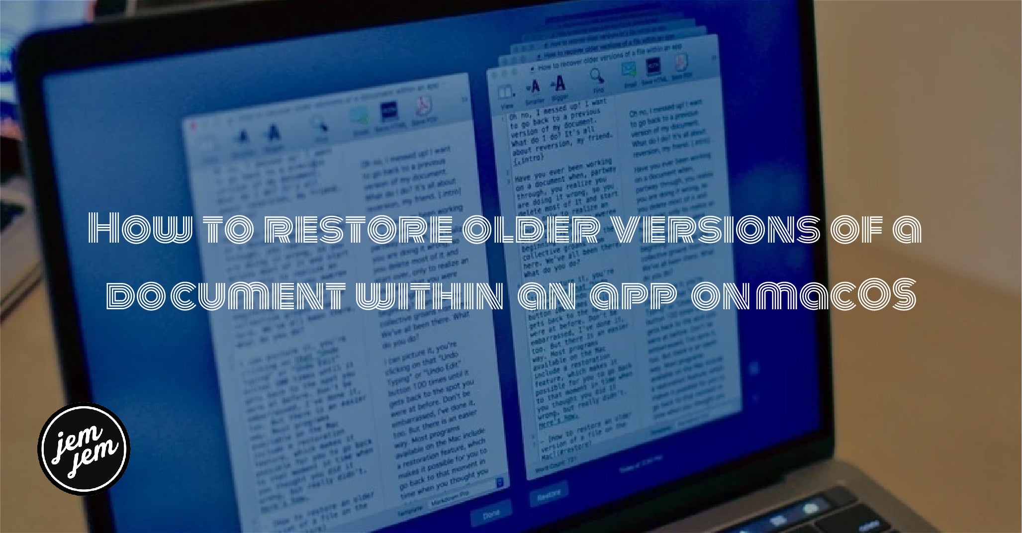 How to restore older versions of a document within an app on macOS