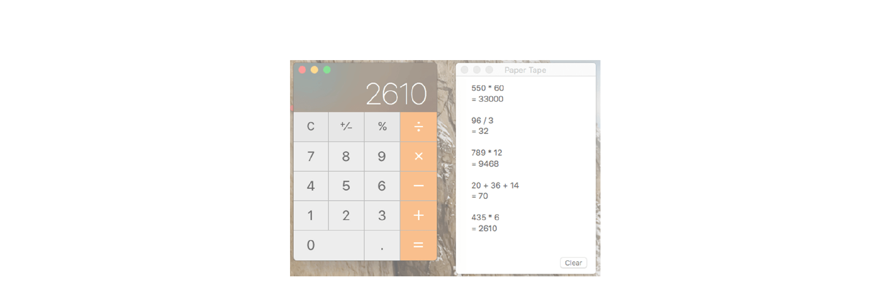 How to show a paper tape for the Mac  Calculator app