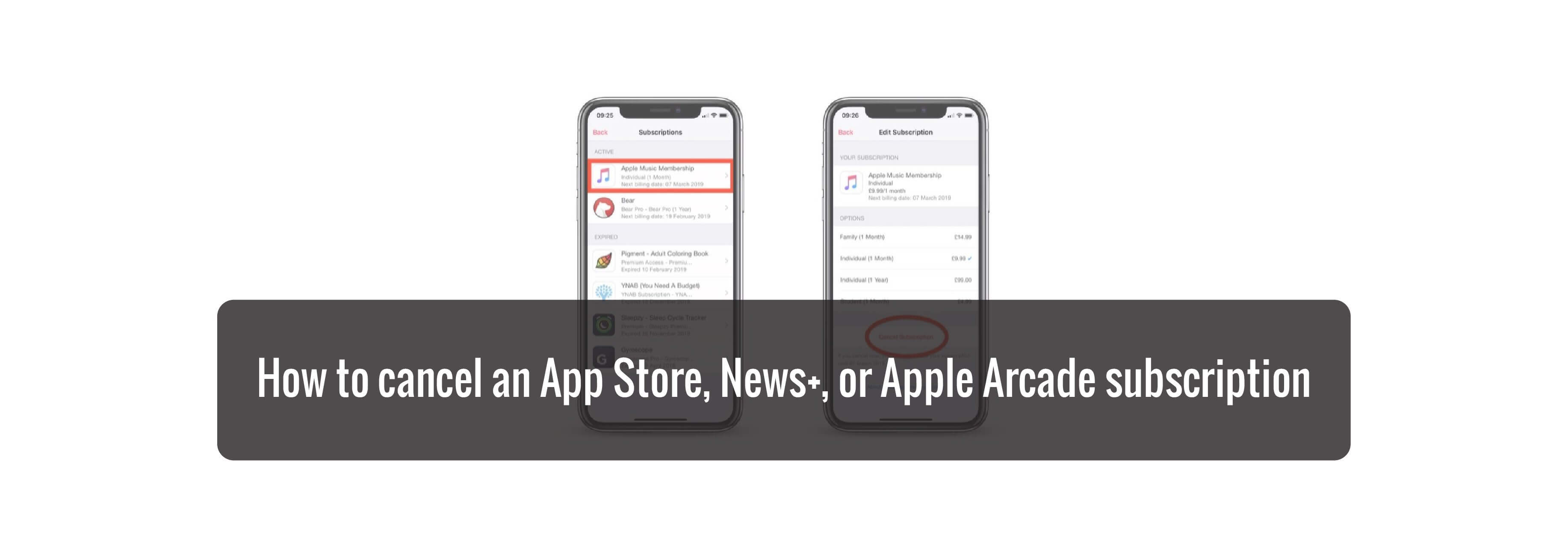 How to cancel an App Store, News+,  or Apple Arcade subscription