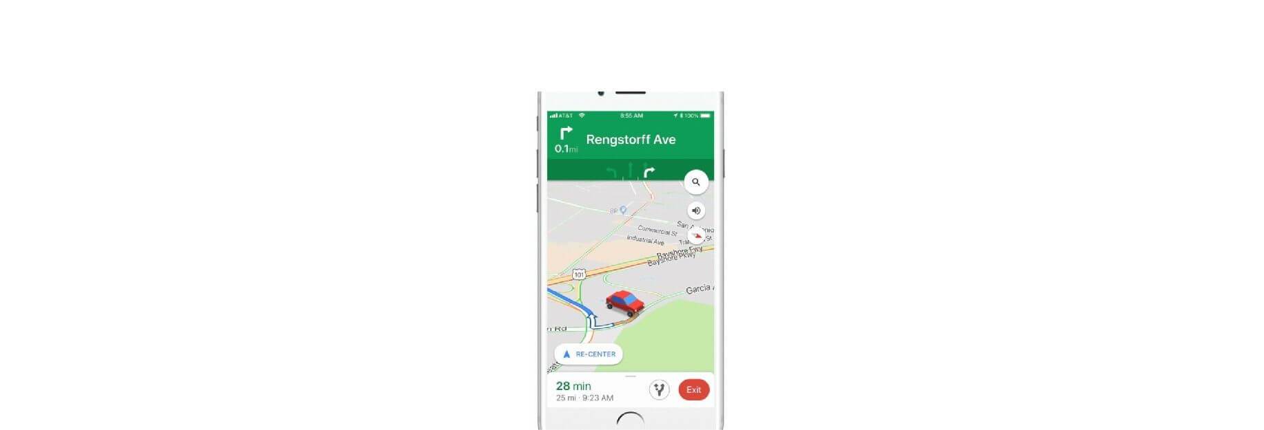 Google Maps: how to swap out driving  navigation arrow for vehicle icons