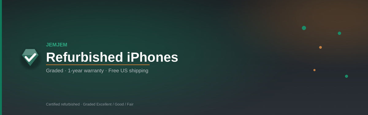 Refurbished iPhones — Graded · 1-year warranty · Free US shipping