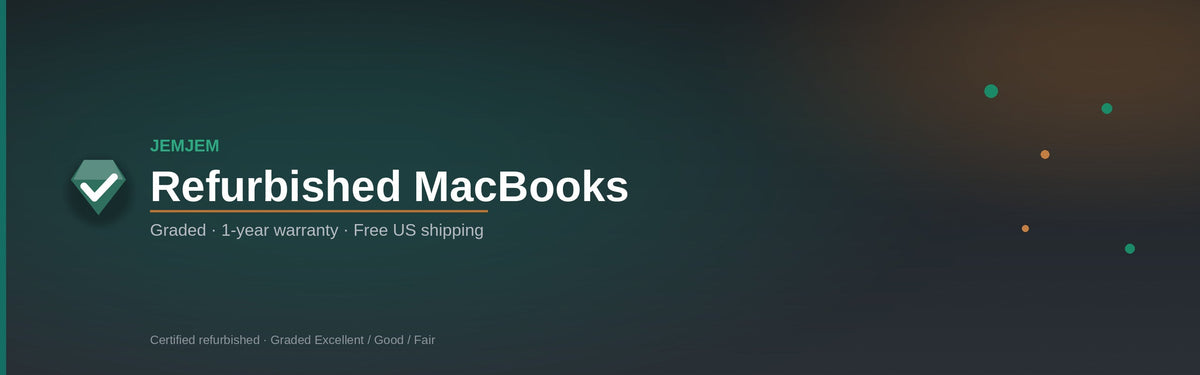 Refurbished MacBooks — Graded · 1-year warranty · Free US shipping