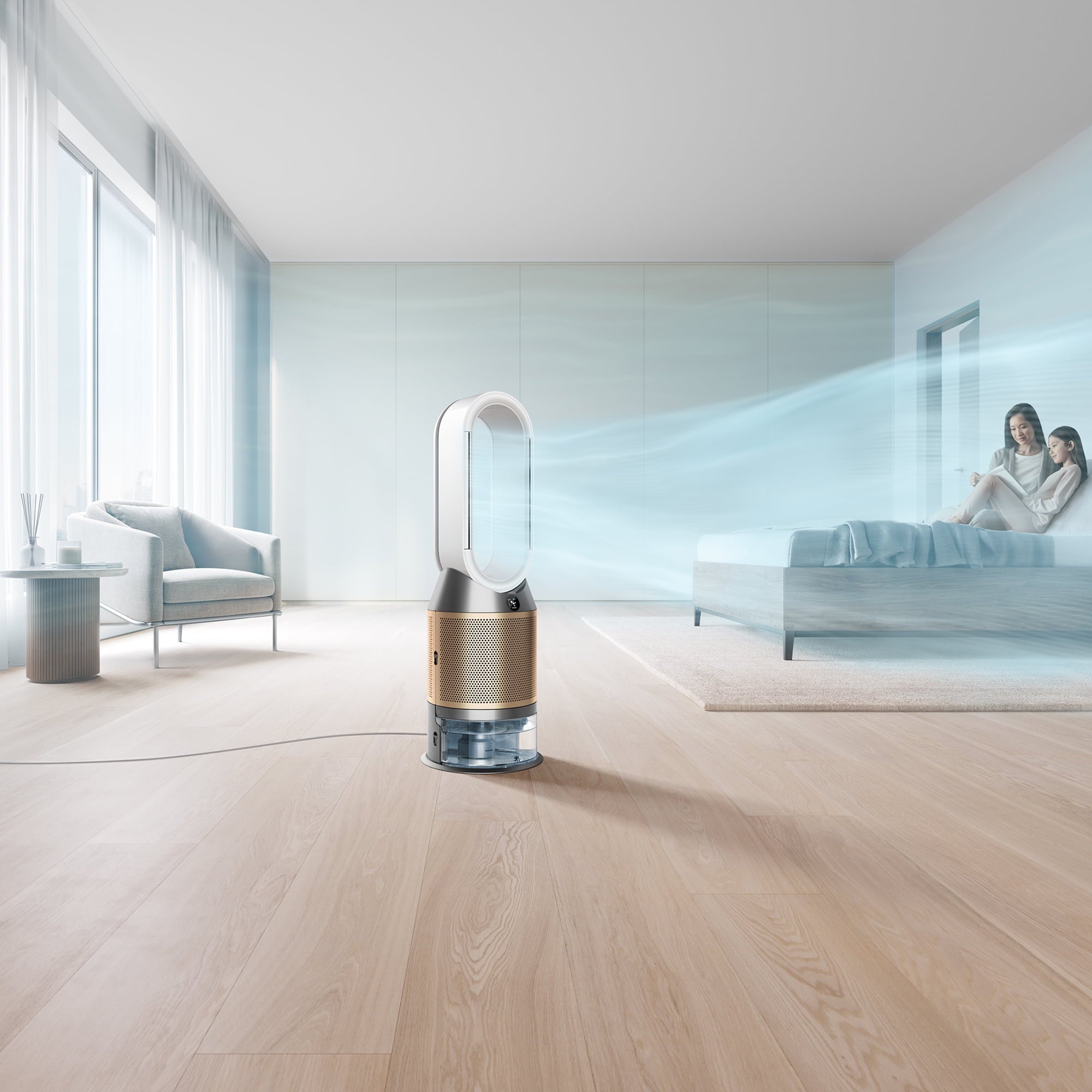 Refurbished Dyson - HP04 Pure Hot + Cool Smart Tower Air Purifier, Heater and Fan - (Yellow/Nickel) (Seller Refurbished)