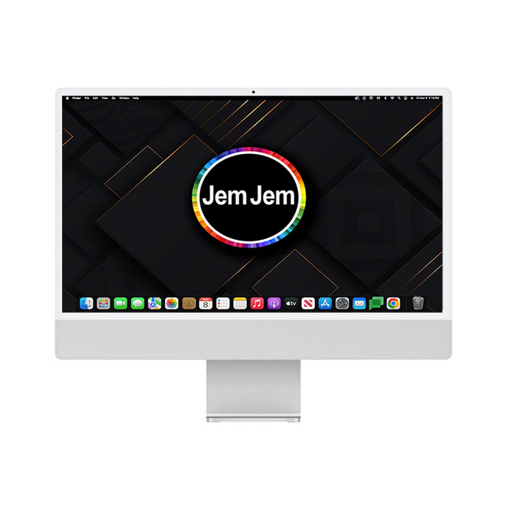 Apple iMac 24 with Retina 4.5K display (2021) - Apple M1 - 8 CPU/7 GPU 4 Ports - 8GB Memory - 256GB SSD - Silver - (MGTF3LL/A)