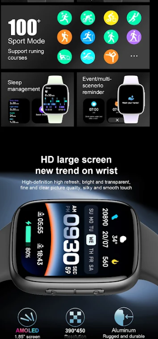 CycleOn Watch Black & Pink 39MM AMOLED GPS ONLY - NEW