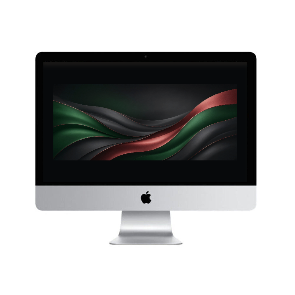 Apple iMac 27-inch Silver — studio + JemJem abstract family screen (imac-wave-cool) — JemJem