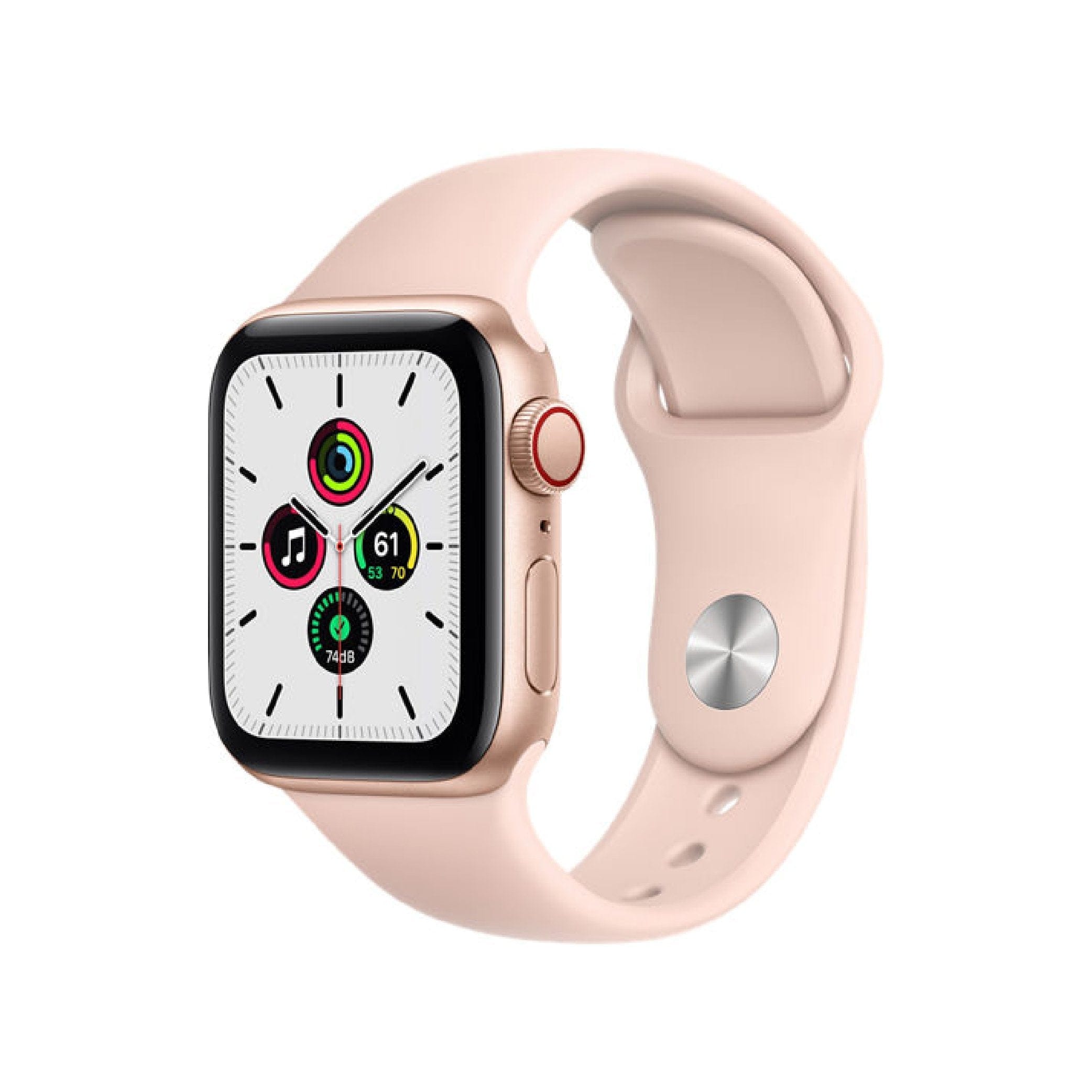 Apple Watch (Series SE) September 2020 Aluminum Space Gray / Silver / Gold - Silicone Band  (Refurbished-Fair condition)