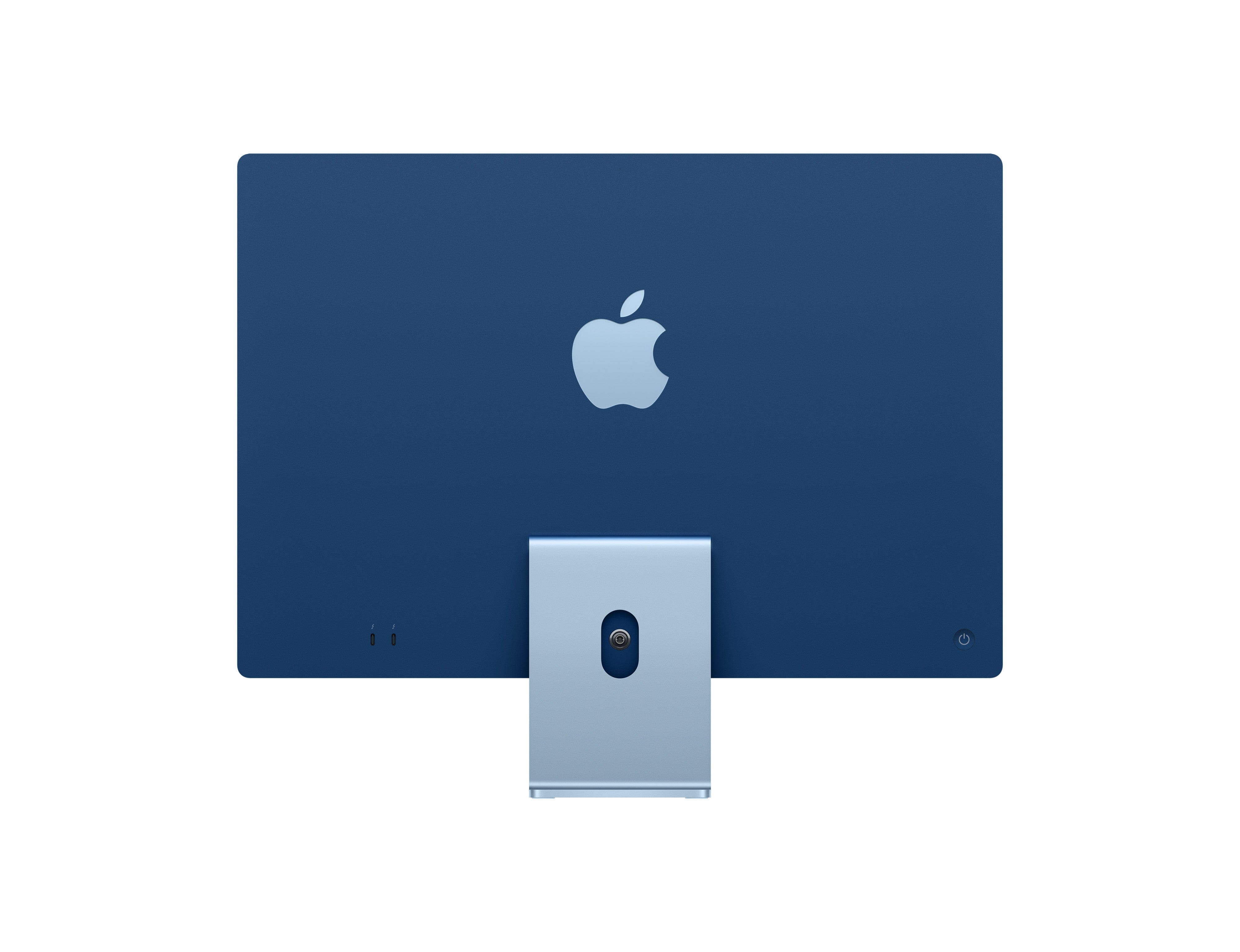 Apple iMac 24" with Retina 4.5K display (2021) - Apple M1 - 8 CPU/8 GPU/4 Ports - 8GB Memory - 512GB SSD - Blue - (MGPL3LL/A)