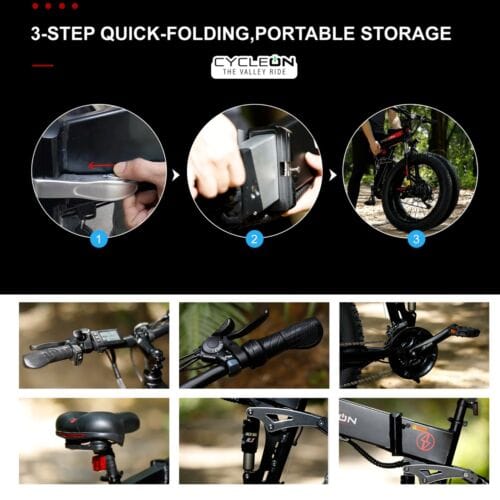 CycleOn - The Valley Ride 26" Fat Tire Foldable Electric Bicycle-Brand New